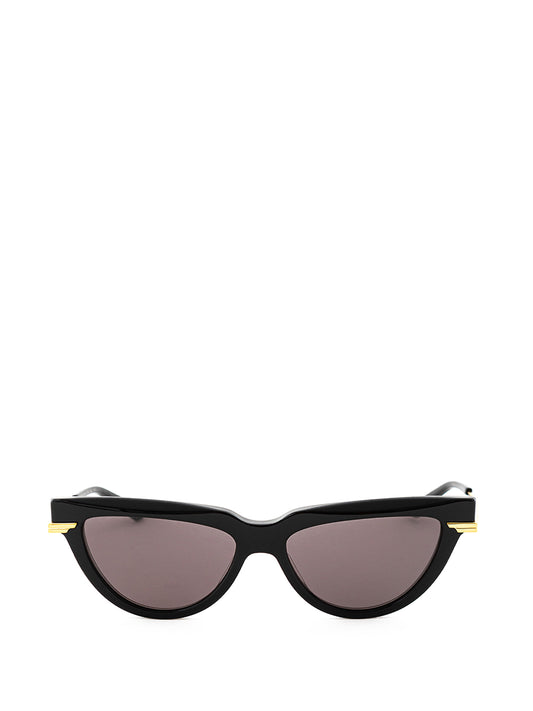 Bottega Veneta Elegant Black Sunglasses with Gold Accents