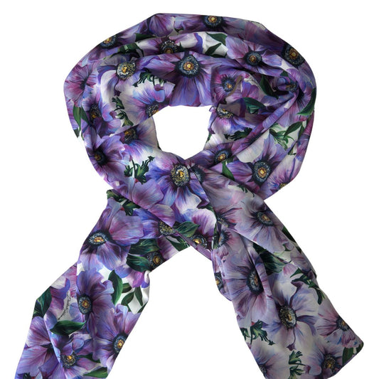 Dolce & Gabbana Elegant Silk Neck Wrap Scarf in Purple