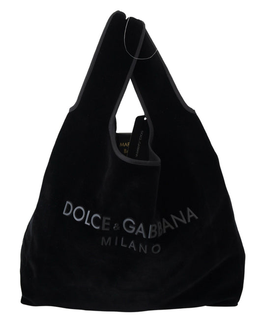 Dolce & Gabbana Elegant Black Cotton Viscose Tote Bag
