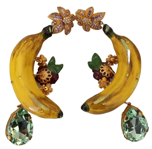 Dolce & Gabbana Sicilian Banana Crystal Clip-On Earrings
