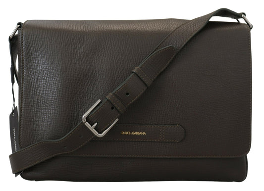 Dolce & Gabbana Authentic Textured Leather Messenger Bag