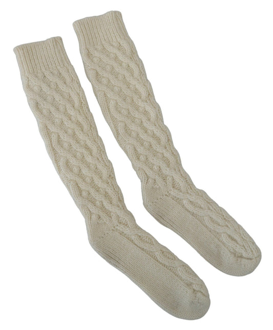 Dolce & Gabbana Elegant Off-White Knit Socks