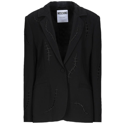 Moschino Couture Embroidered Crepe Blazer Jacket