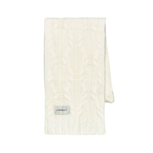 Hinnominate Chic White Cable Knit Winter Scarf