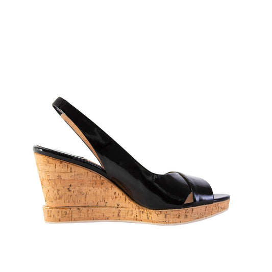 Salvatore Ferragamo Elegant Black Leather Wedge Sandals