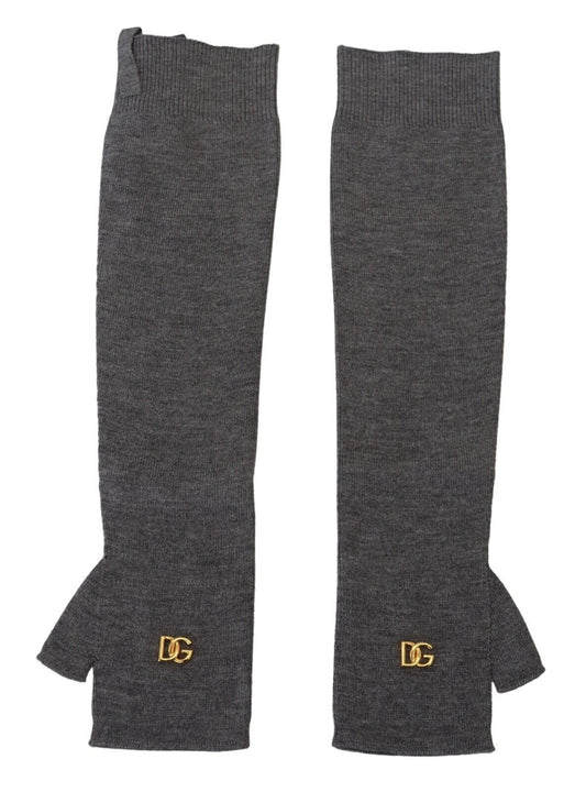 Dolce & Gabbana Elegant Elbow Length Fingerless Wool Gloves