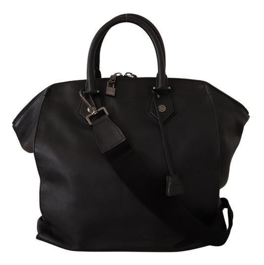 Dolce & Gabbana Elegant Black Leather Messenger Bag